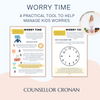 Setting up a worry time for kids worksheets.