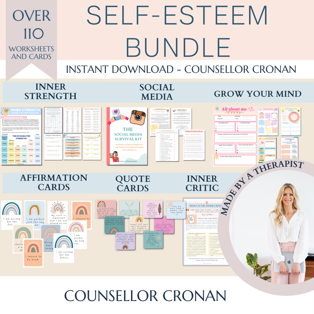 Self-Esteem Bundle. Self-worth, confidence Kit. Social Media Management.