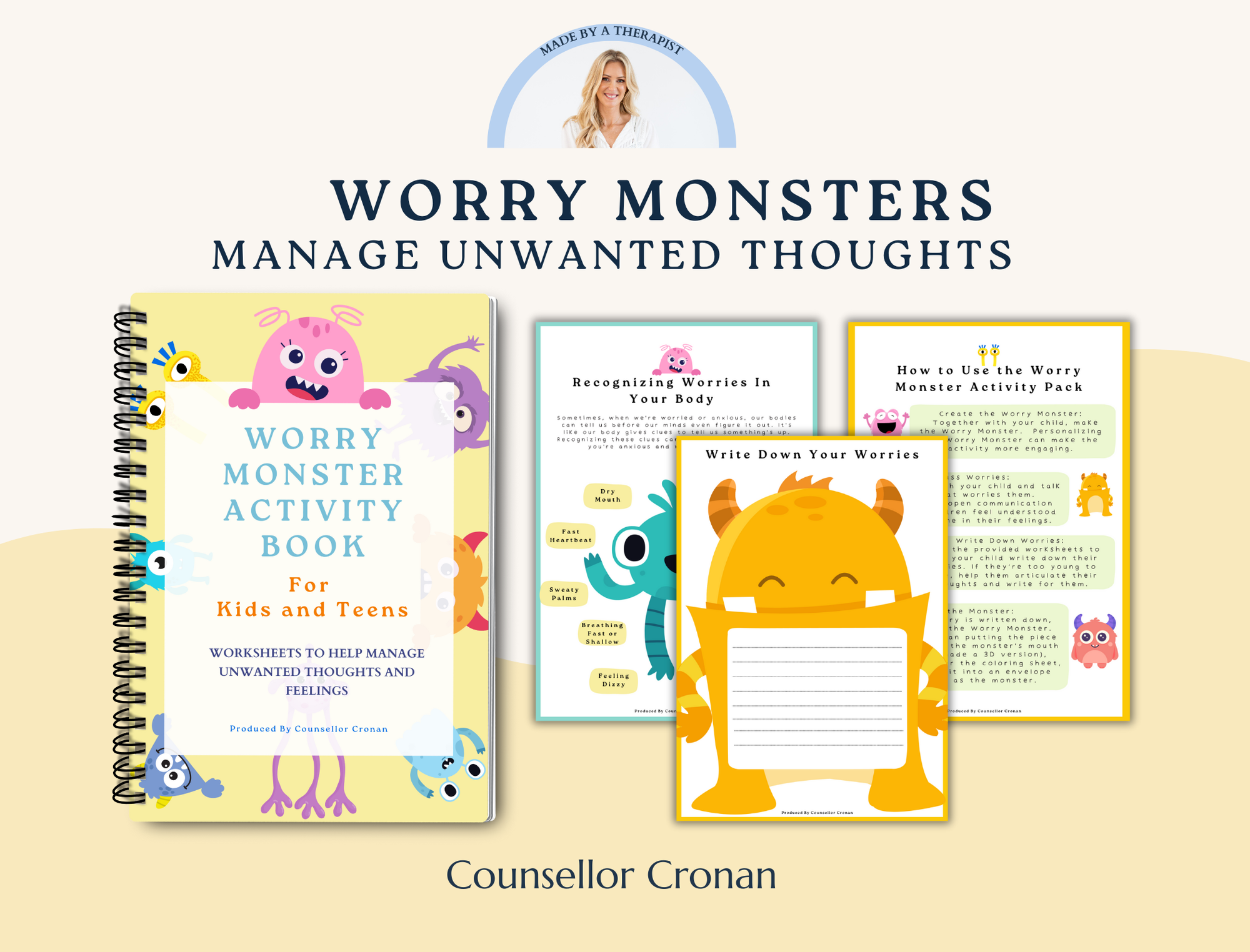 Worry Monsters. Anxiety Coping Skill Tool for Kids