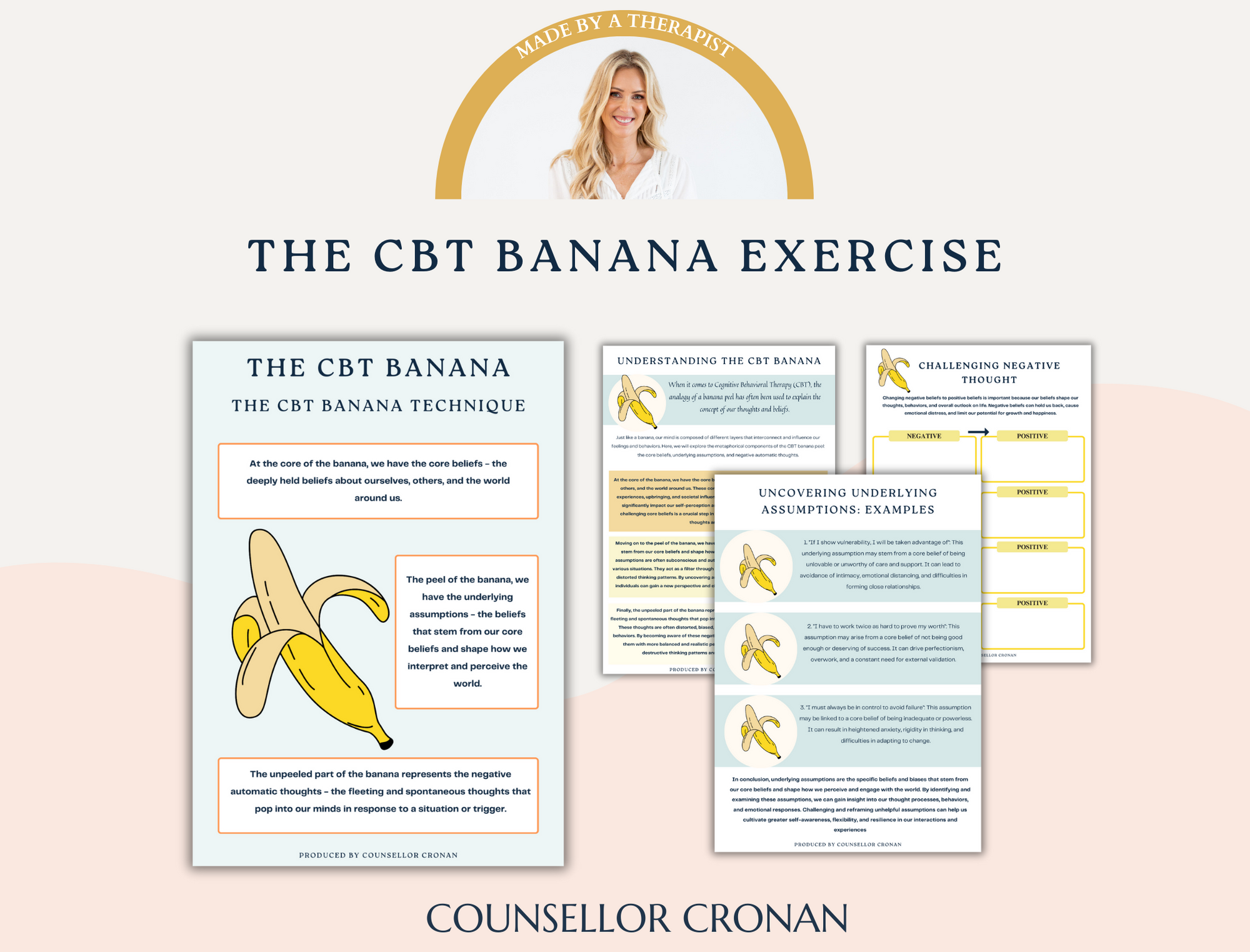 The CBT Banana Exercise Fillable Workbook.