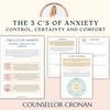 The 3 C's of anxiety - Certainty, comfort and control worksheets for mental wellbeing