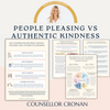 People Pleasing Vs Authentic Kindness Workbook. Self-Help Worksheets.