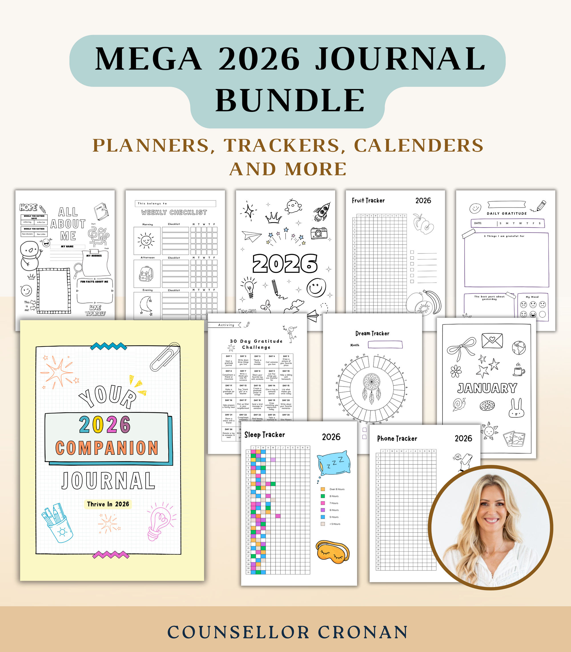 2026 Mega Journal Bundle: Your Comprehensive Planner with Trackers, Planners and more