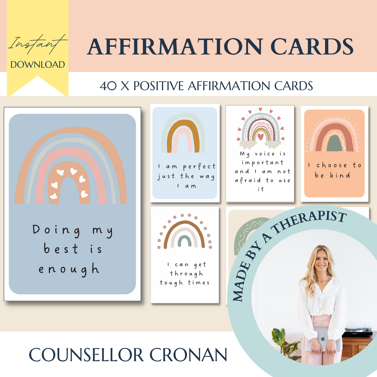 Affirmation Cards. Self-Esteem Boost Flashcards – Counsellor Cronan