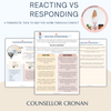 Responding Vs Reacting Worksheets. Conflict Resolution.