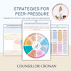 Peer Pressure strategies wheel, Infographic and handouts to help with conflict.