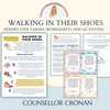 Walking in their shoes perspective taking, and empathy-provoking worksheets. Kids group therapy