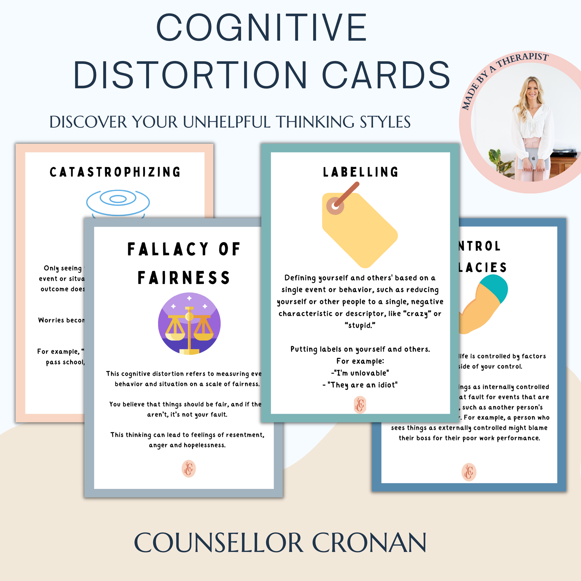 Cognitive Distortion Cards - Challenge Your Unhelpful Thinking