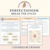 Break the cycle of perfectionism. Therapy worksheets. Therapist resource.