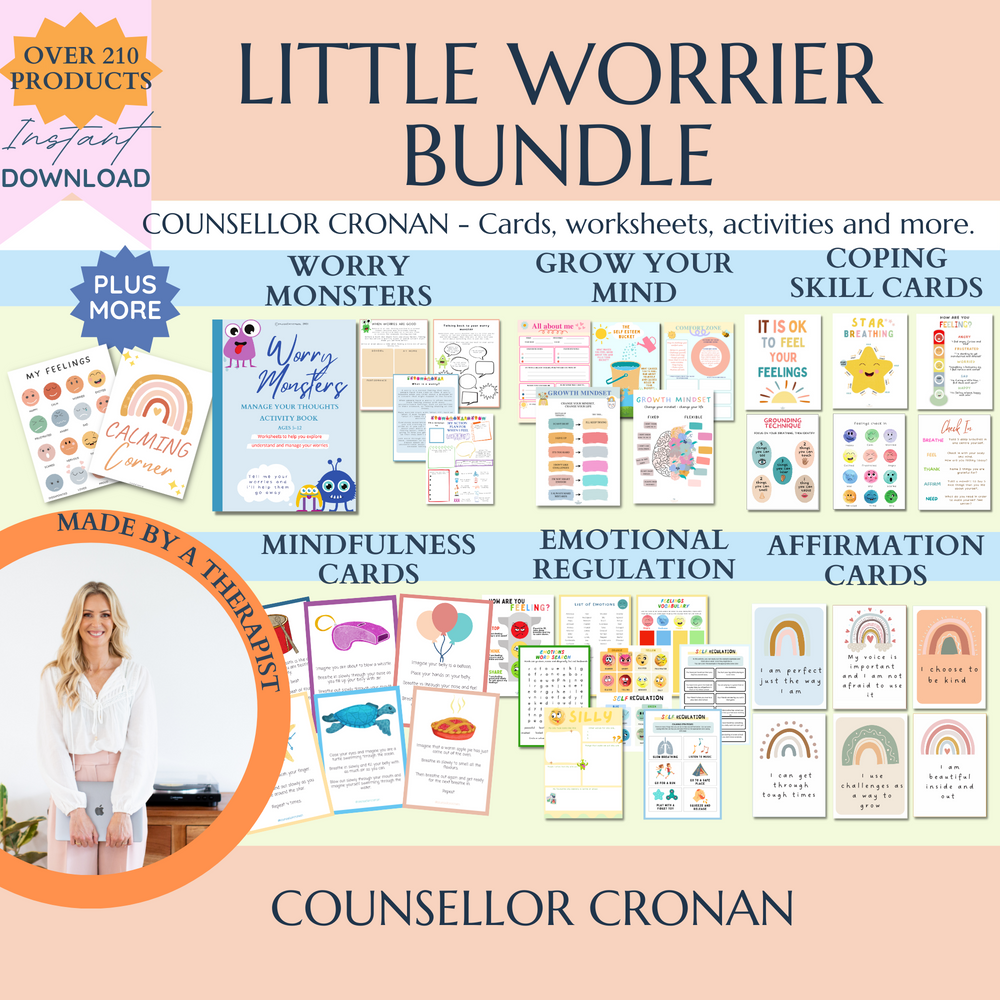 Little Worrier Resource Bundle. Anxiety Relief. Emotional Regulation Toolbox.