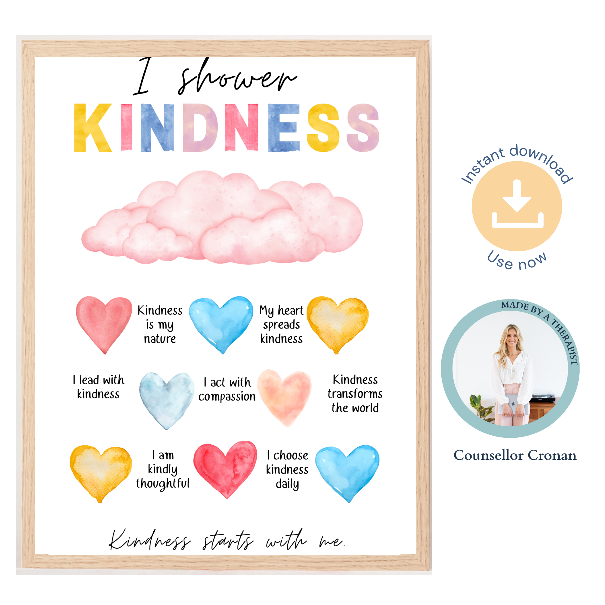 I Shower Kindness Affirmations Poster