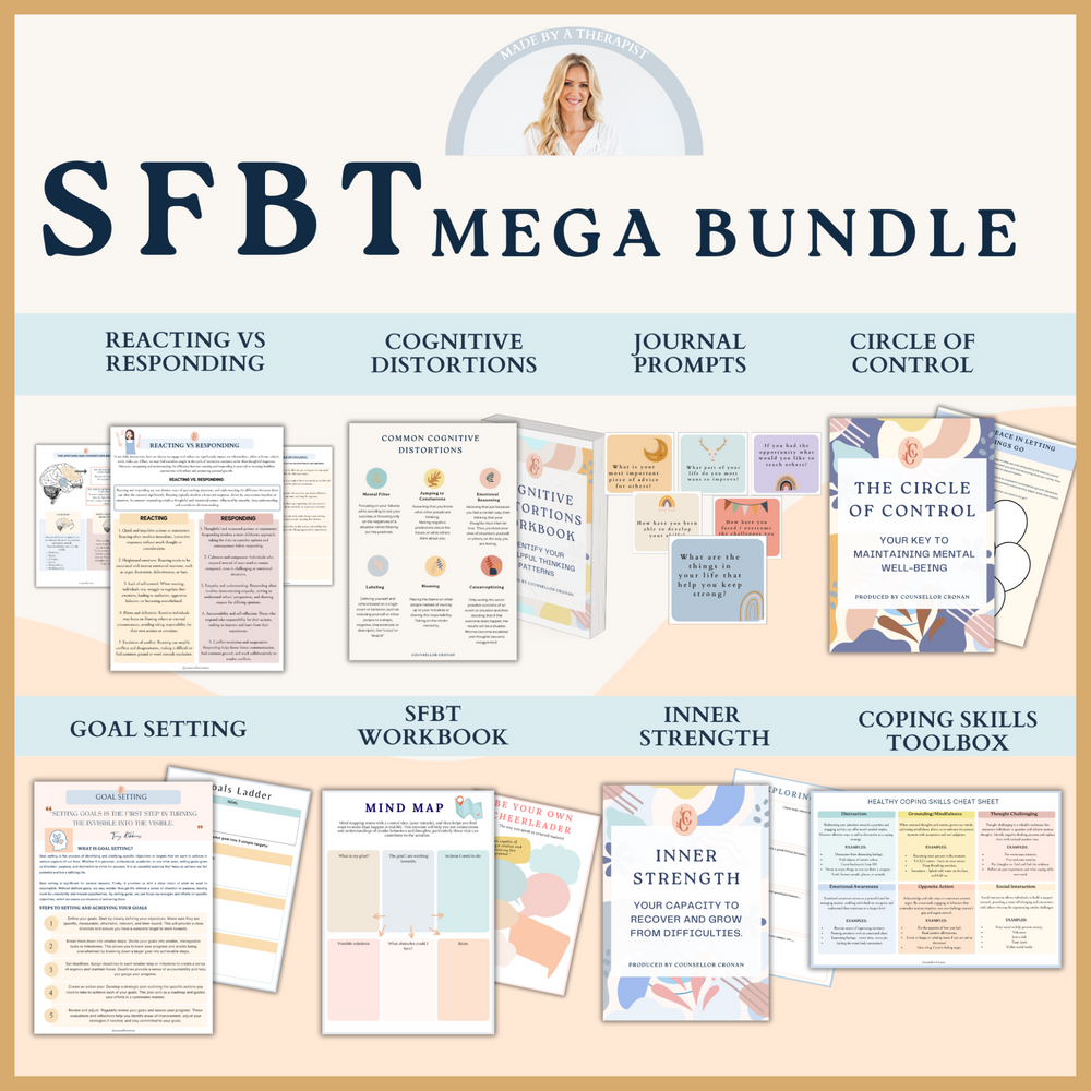 Solution focused therapy mega bundle. SFBT.