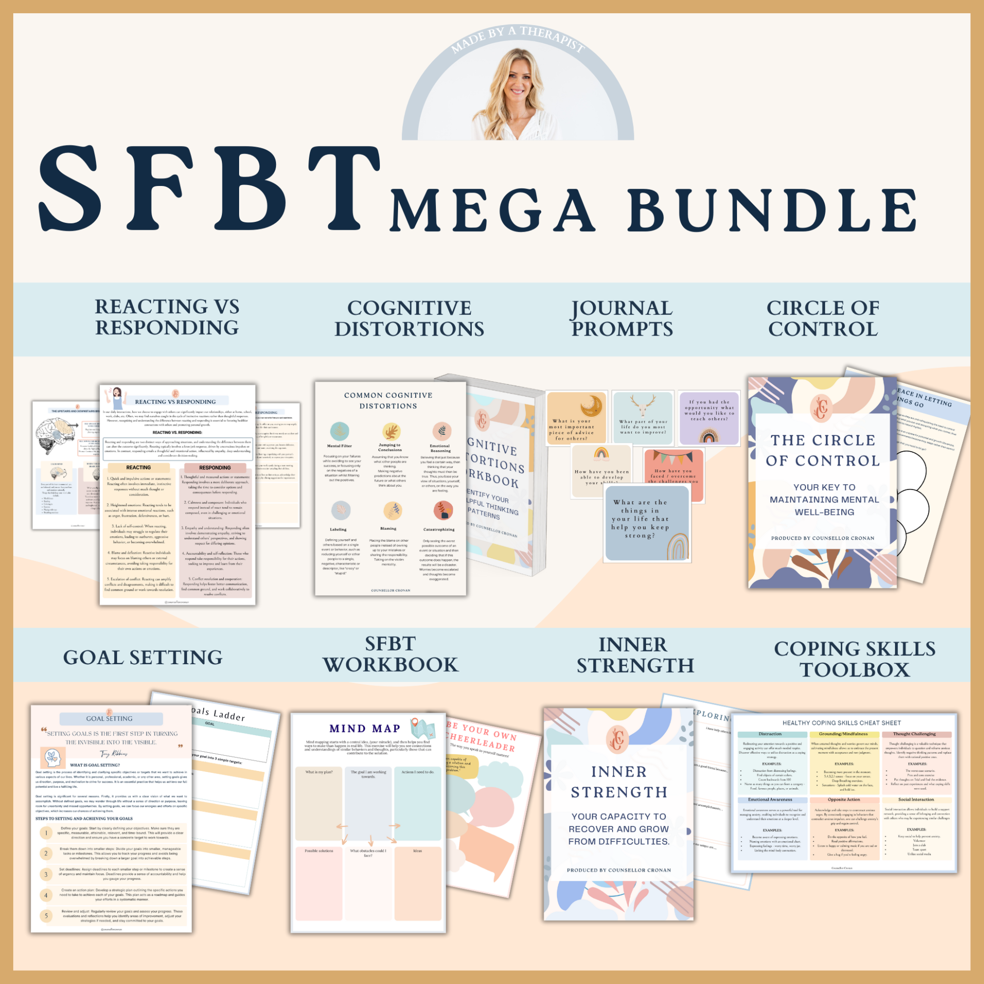 Solution focused therapy mega bundle. SFBT.