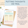 Putting Your Thoughts On Trial Worksheet - Thought Challenging Worksheets.