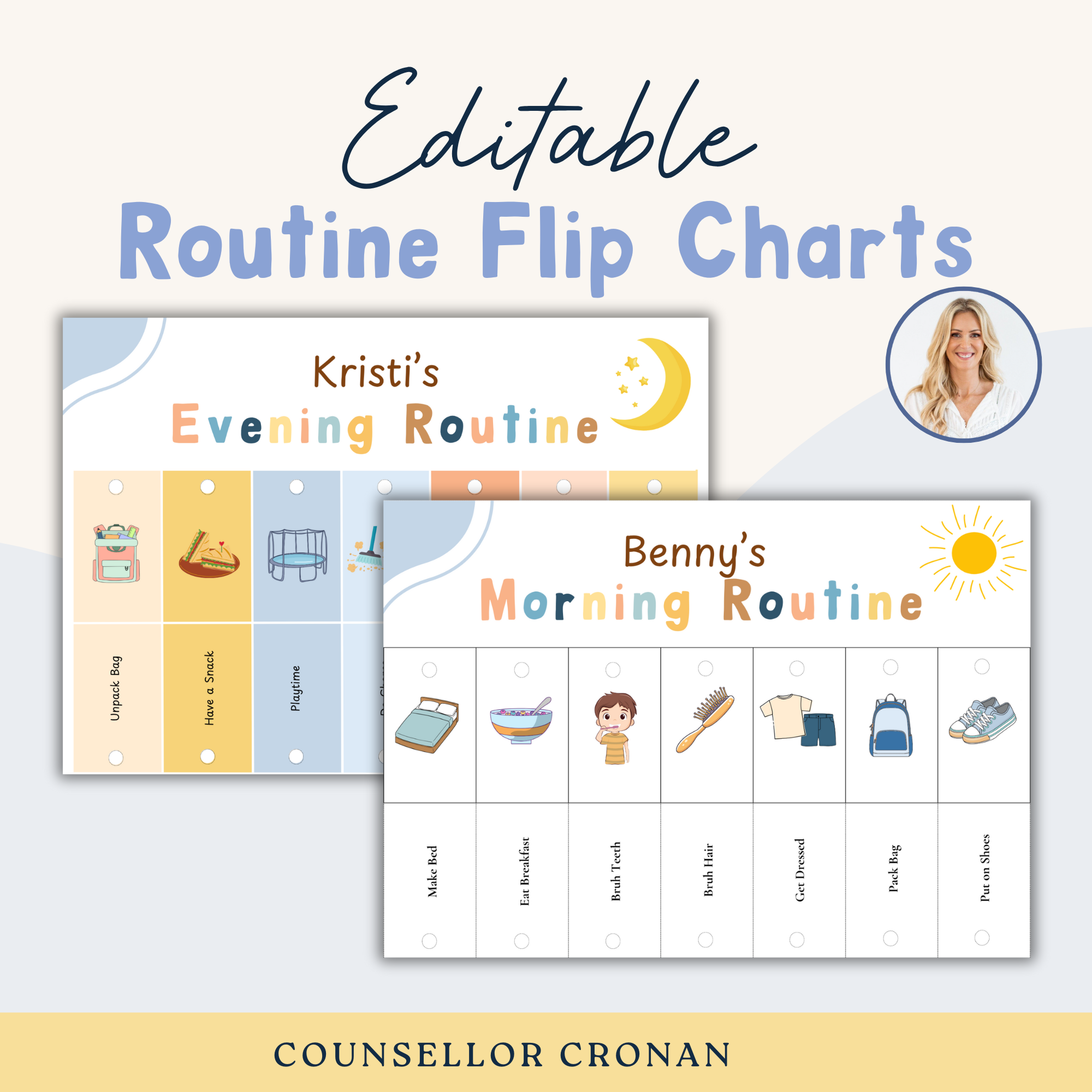 Editable Routine Charts - Morning And Afternoon