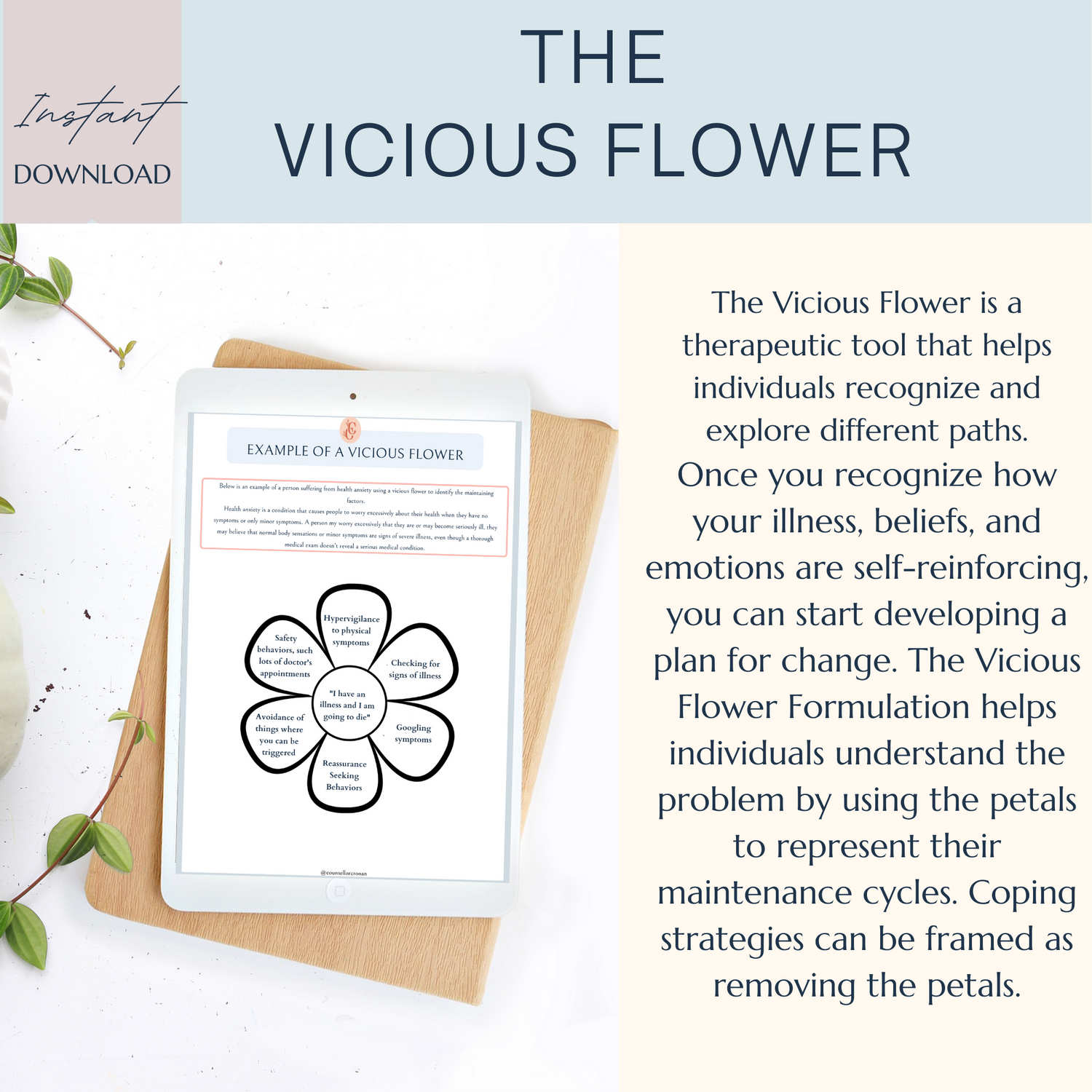 The Vicious Flower Formulation CBT Worksheets Counsellor Cronan