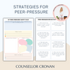 Peer Pressure strategies wheel, Infographic and handouts to help with conflict.