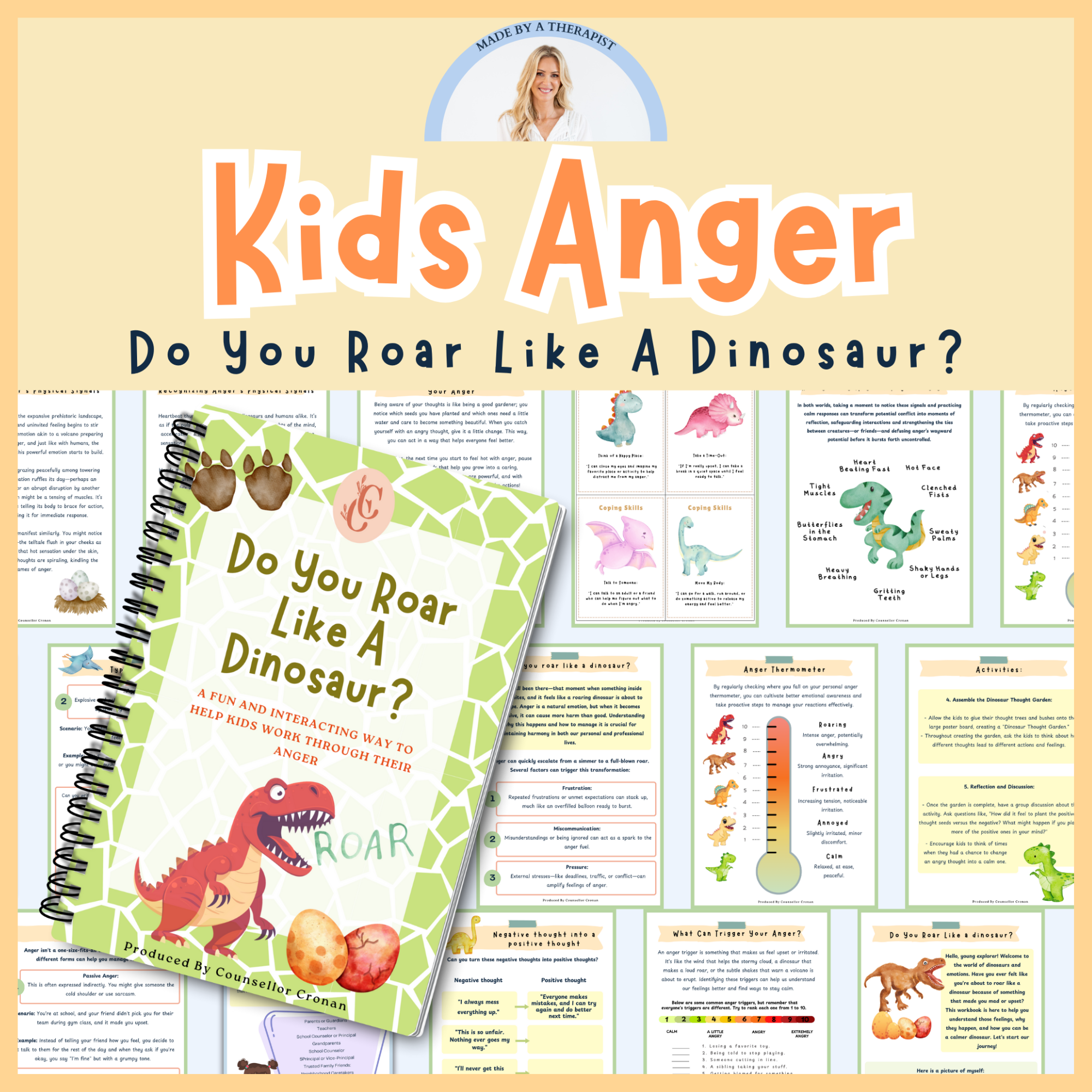 Kids Anger Workbook - Do You Roar Like A Dinosaur?