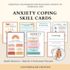 Anxiety Coping Skill Cards. Anxiety Relief Flashcards